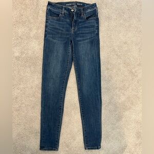 American Eagle Outfitters Dark Blue Skinny Hi Rise Jegging